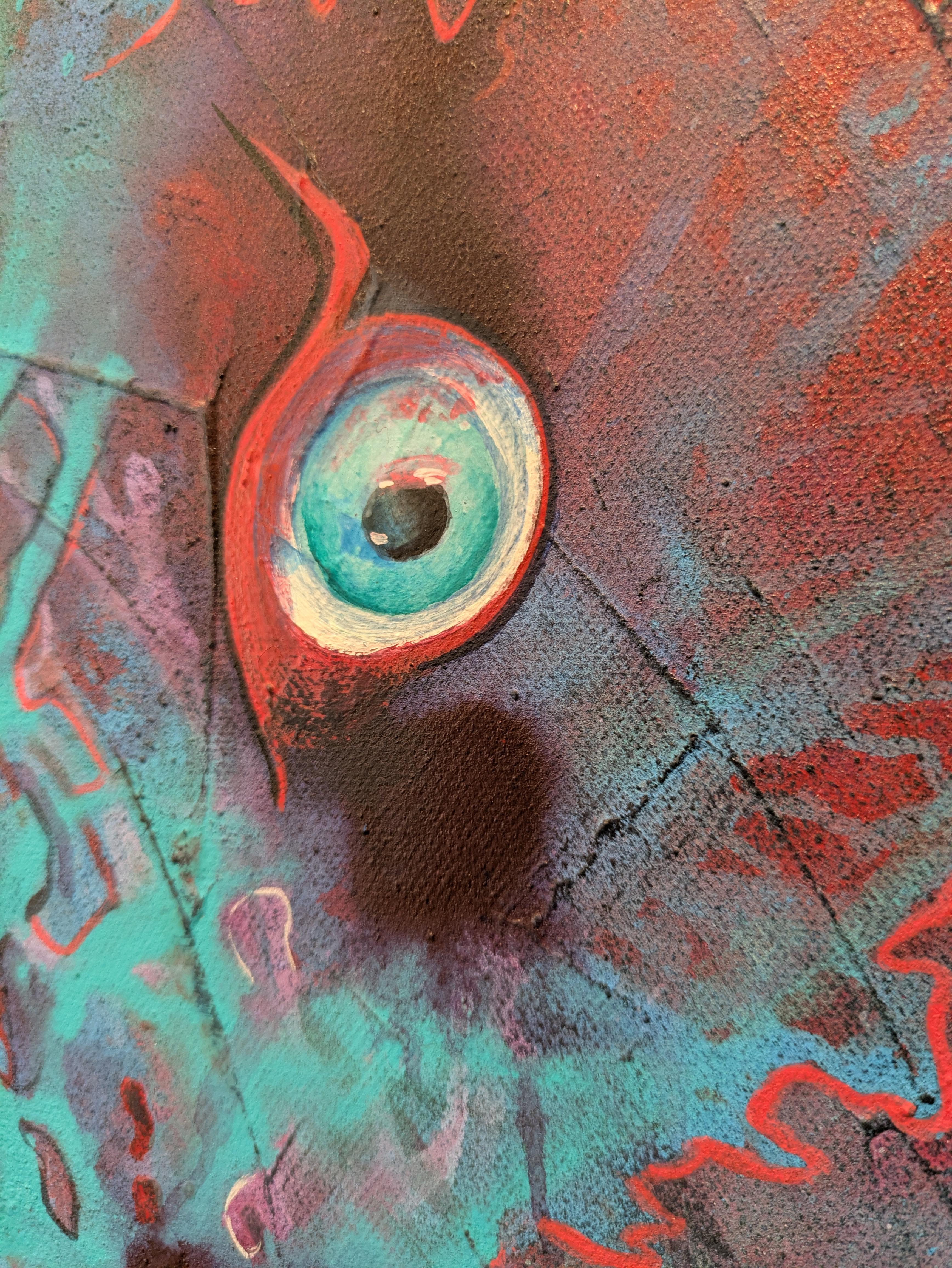 Beobachten. Sguare, lila, Augen, original, Bleka, Öl, Acryl (Abstrakt), Painting, von Sanne Bleka