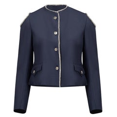 Sanne Navy Cold Shoulder Fitted Jacket Size S