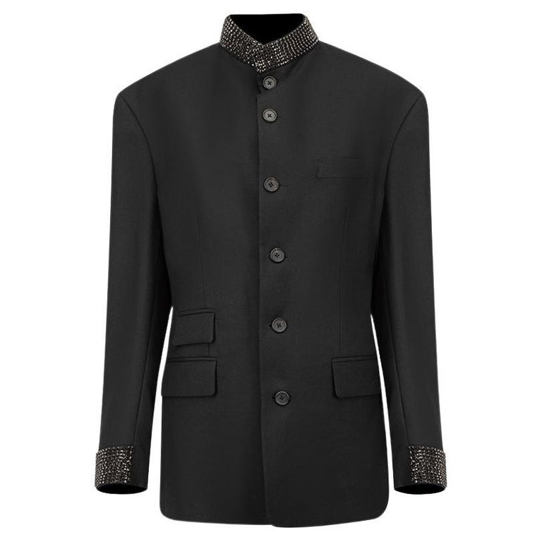 Sanne Women's Black Gemstone Embellished Blazer For Sale at 1stDibs