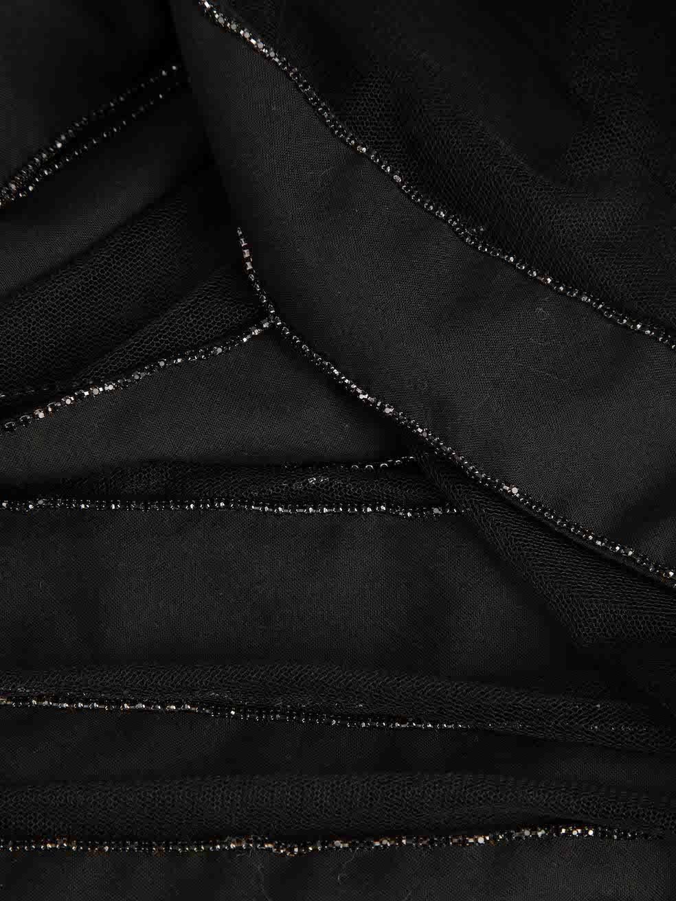 Sanne Women's Black Sheer Beads Accent Pleated Skirt For Sale 1