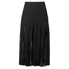 Sanne Women's Black Sheer Beads Accent Pleated Skirt