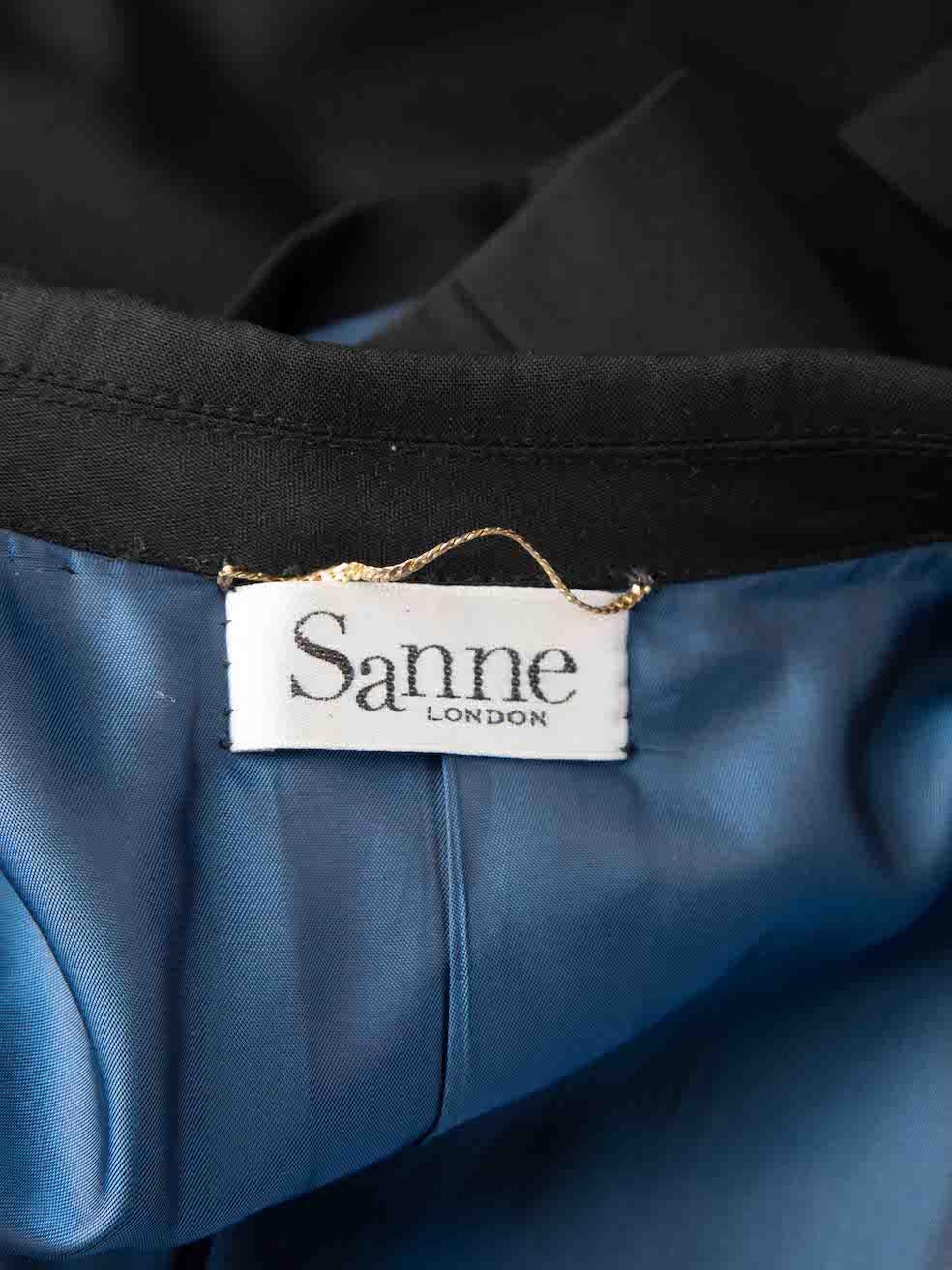 Sanne Women's Black with Metallic Blue Trim Blazer For Sale 1