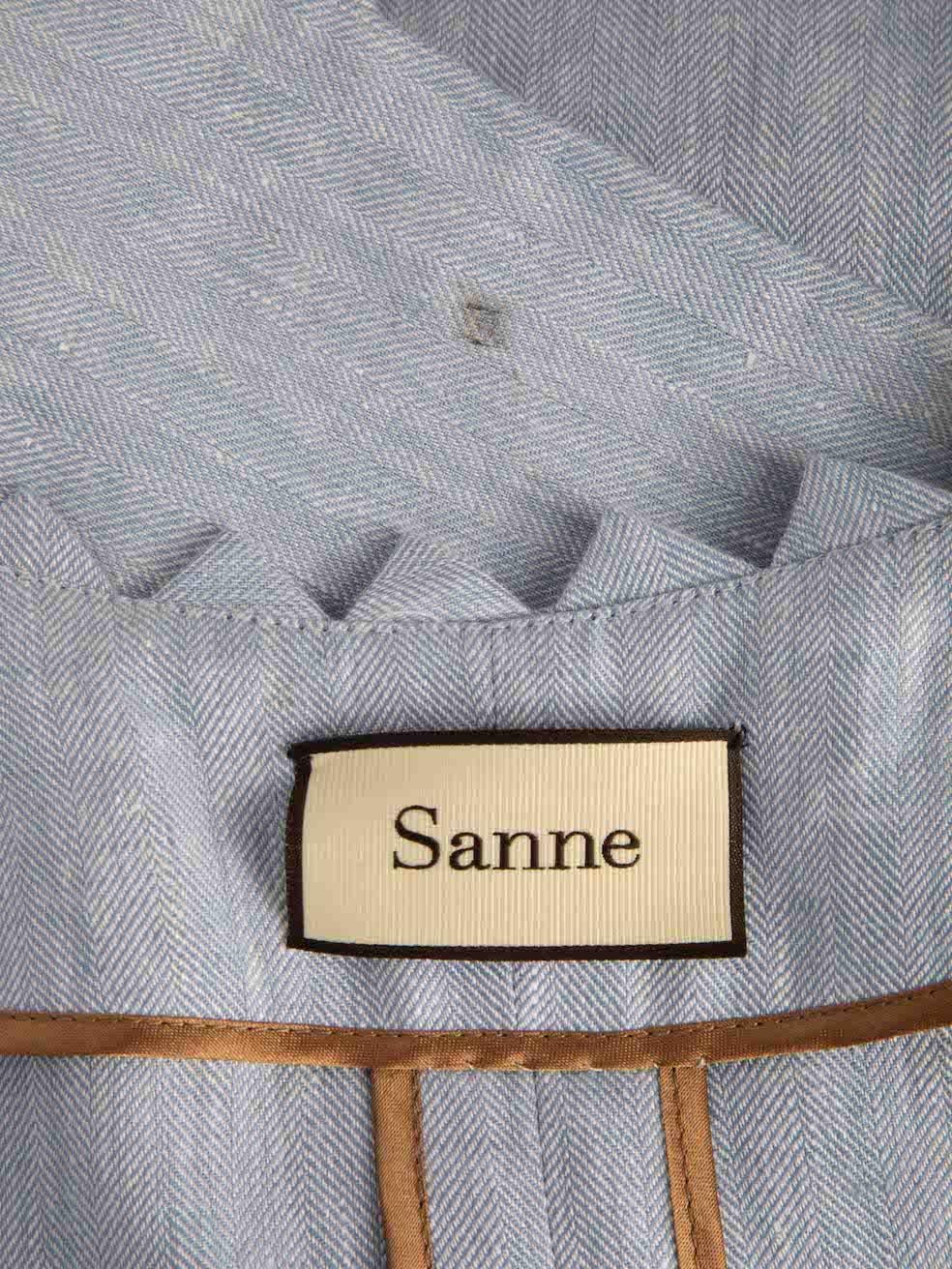 Sanne Women's Blue Herringbone Geometric Accent Dress 1