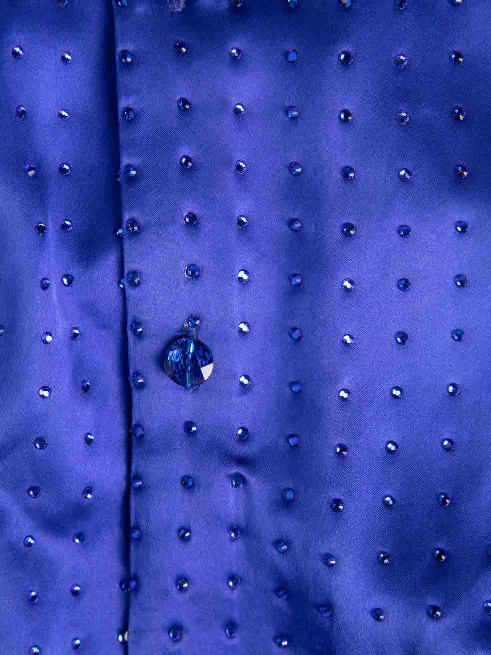 Sanne Women's Blue Jewelled Halterneck Dress For Sale 1