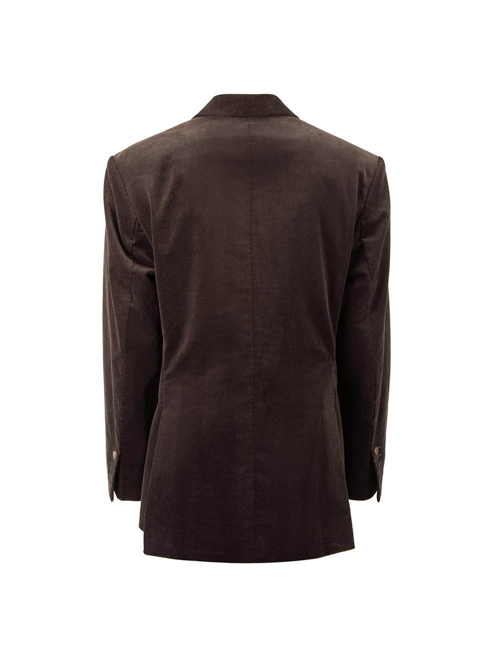 Sanne Women's Brown Corduroy Hip Length Blazer In Good Condition For Sale In London, GB