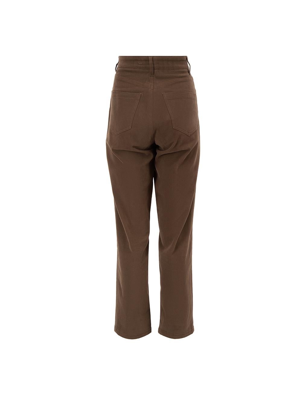 Sanne Women's Brown Straight Leg Trousers In Good Condition For Sale In London, GB