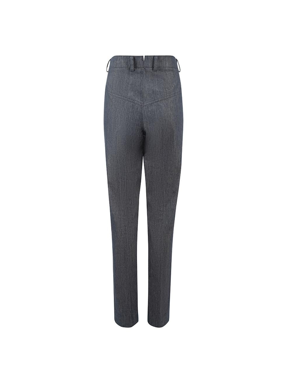 Sanne Women's Grey Leather Accent Pocket Trousers In Good Condition For Sale In London, GB