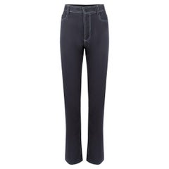 Sanne Women's Navy Contrast Stitch Straight Leg Trousers