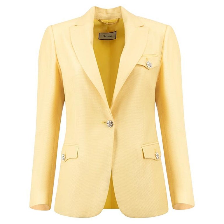 Sanne Women's Yellow Single Breasted Blazer For Sale at 1stDibs