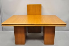 Sannemann Midcentury Danish Modern Teak Double Pedestal Dining Room Table