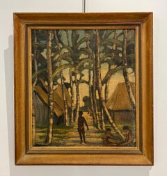 Lively Island Oil Painting on Canvas, Framed, 20th Century, 53x46.5 cm