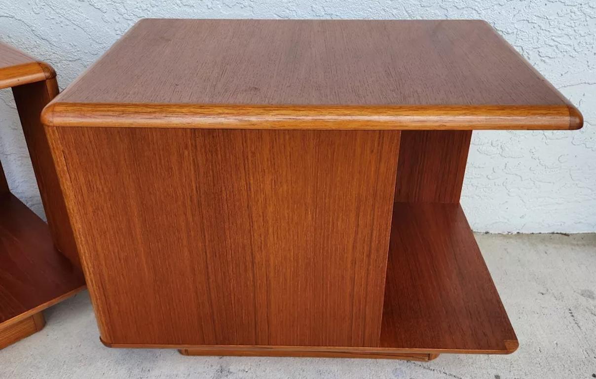 Mid-Century Modern Sannemann Teak Nightstands Side Tables Danish 1970s Pair For Sale