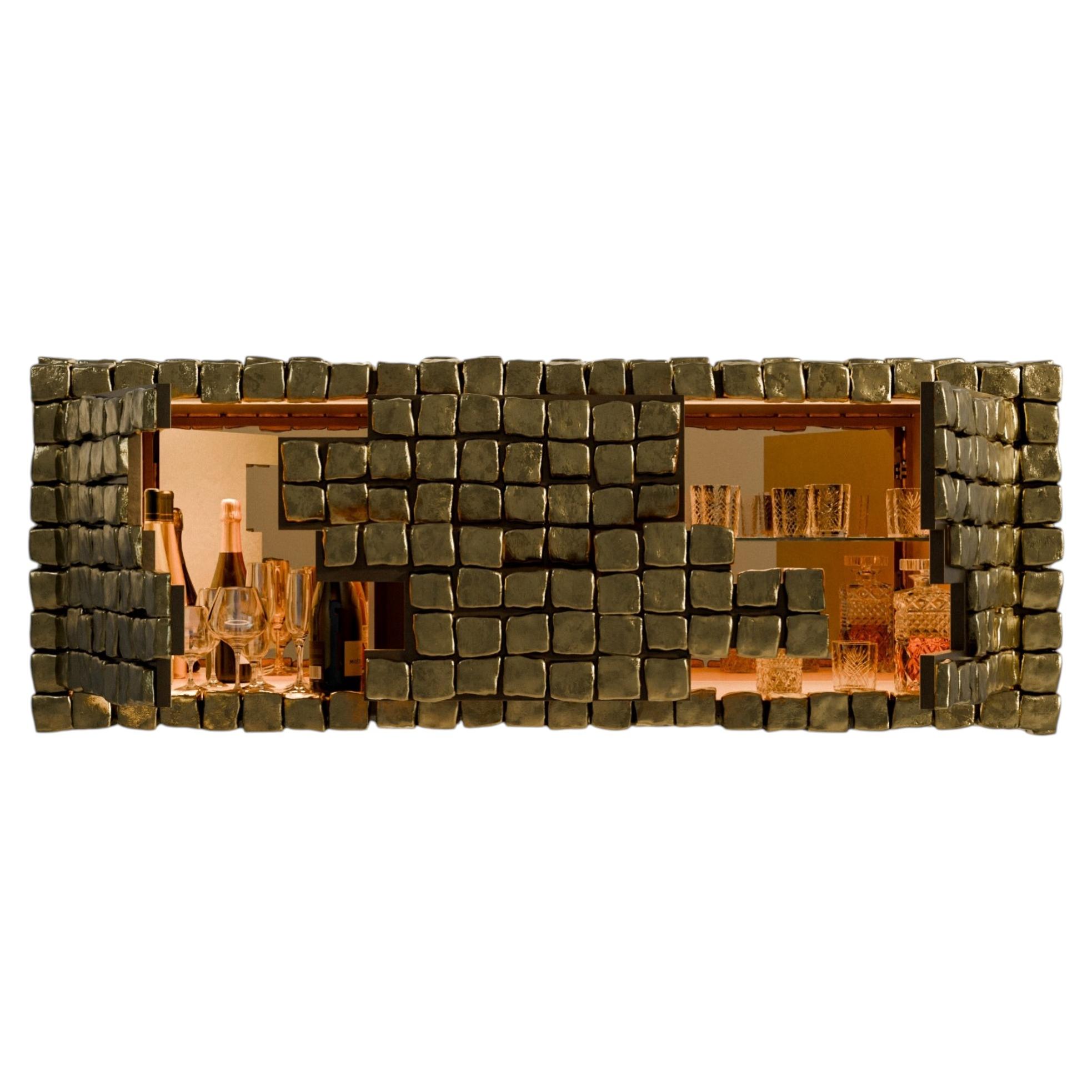 SANPIETRINI, Luxury Sculptural Wall Cabinet, Made in Italy
