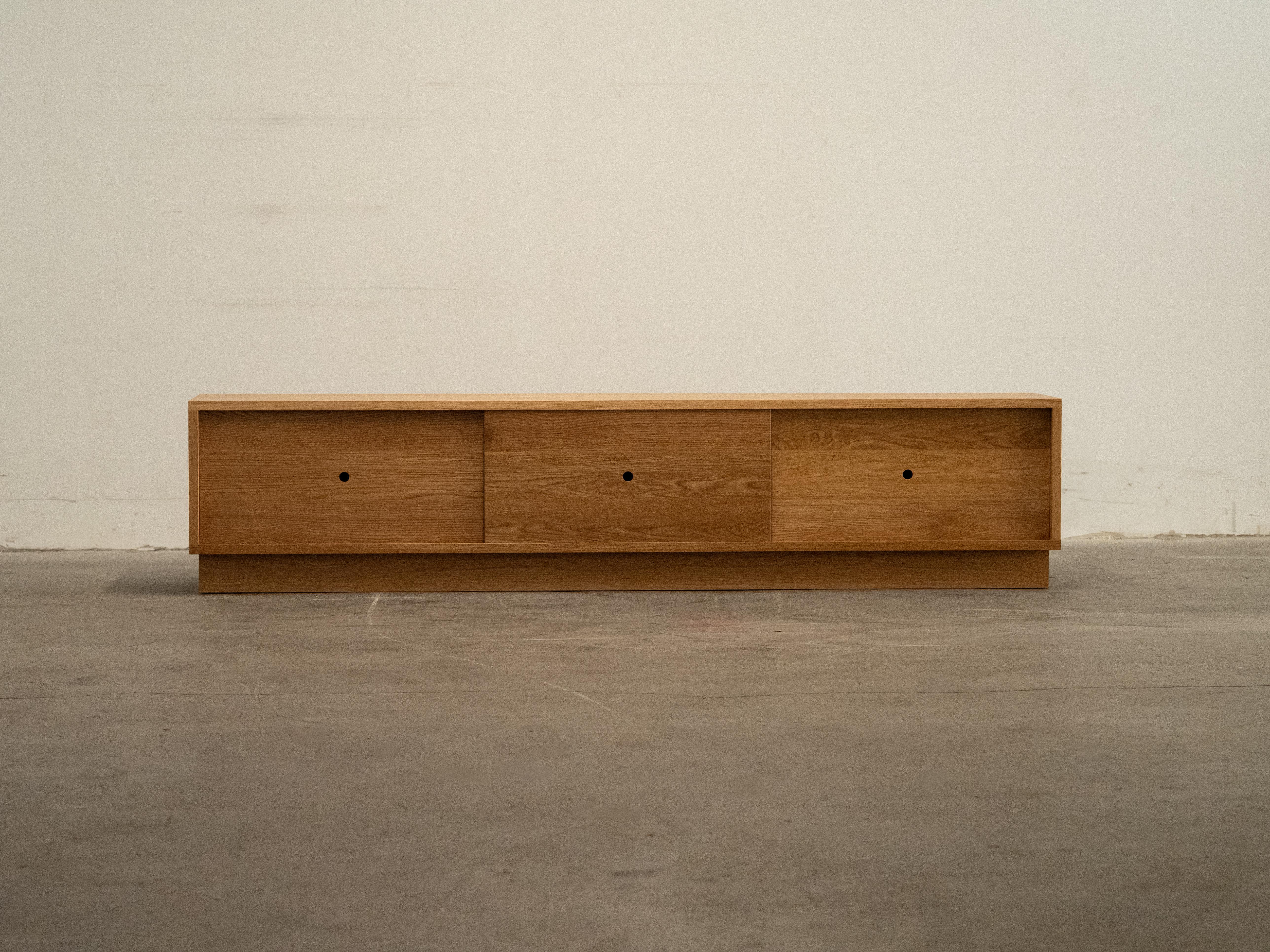 SANS - Oak Media Unit / Low Sideboard by Amee Allsop Studio and Mokko Seishin For Sale 6