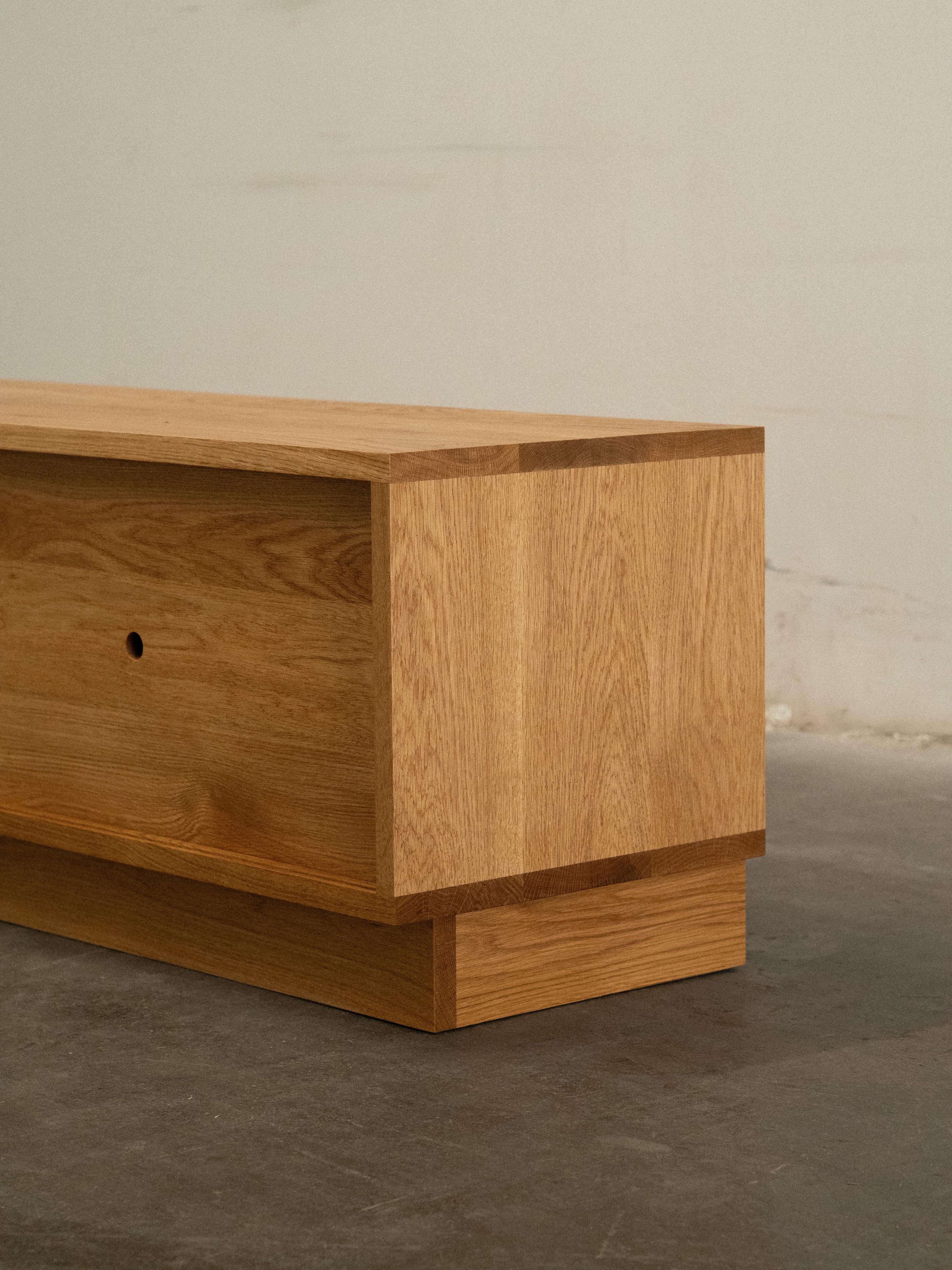 Oiled SANS - Oak Media Unit / Low Sideboard by Amee Allsop Studio and Mokko Seishin For Sale