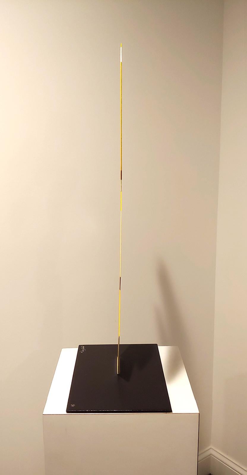 5 Elongated Yellow Boxes. illusion sculpture End of Season sale, metal & enamel (Geometrische Abstraktion), Sculpture, von Sanseviero