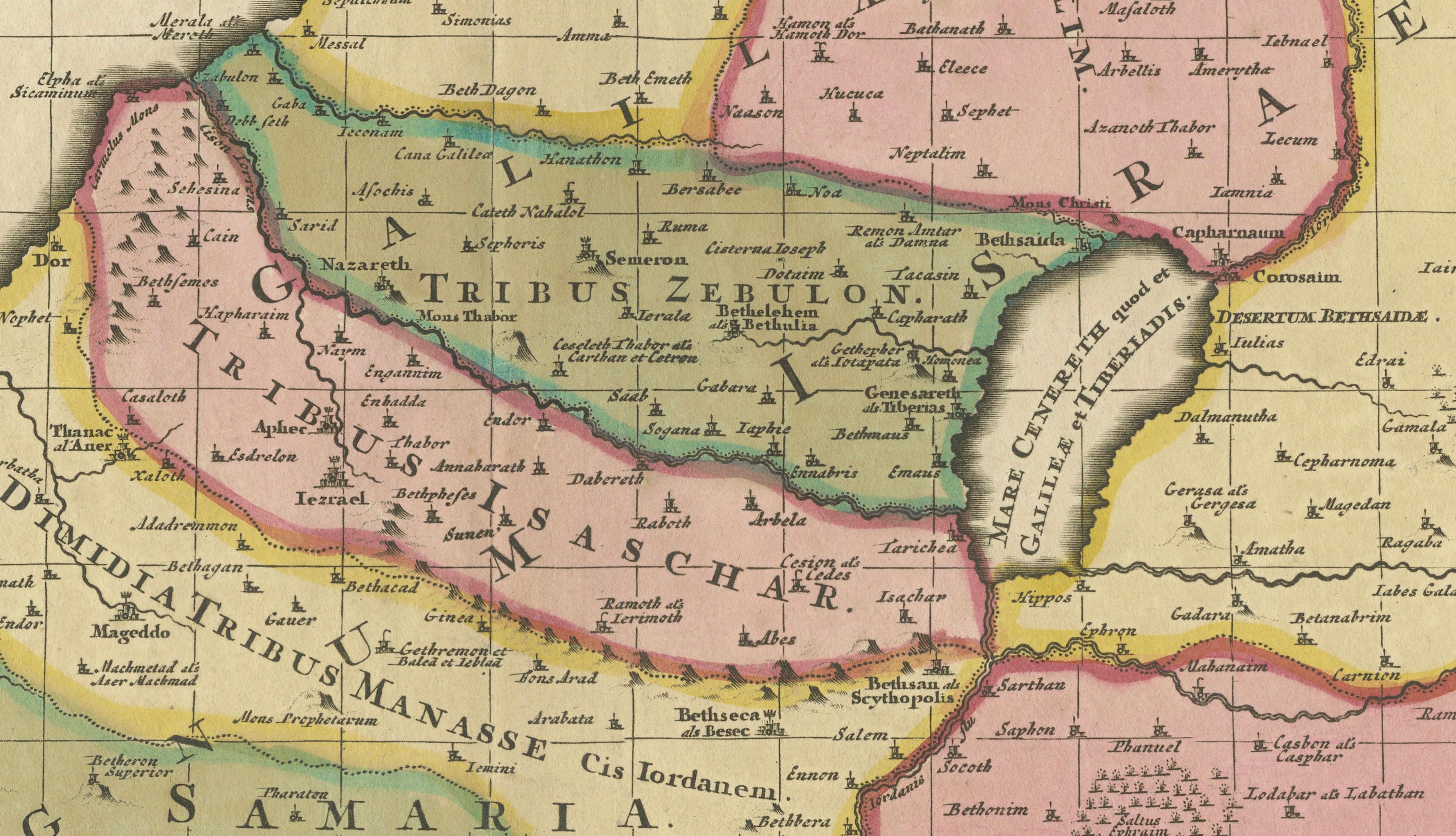 Sanson & Schenk Biblical Map of the Twelve Tribes of Israel, circa 1700