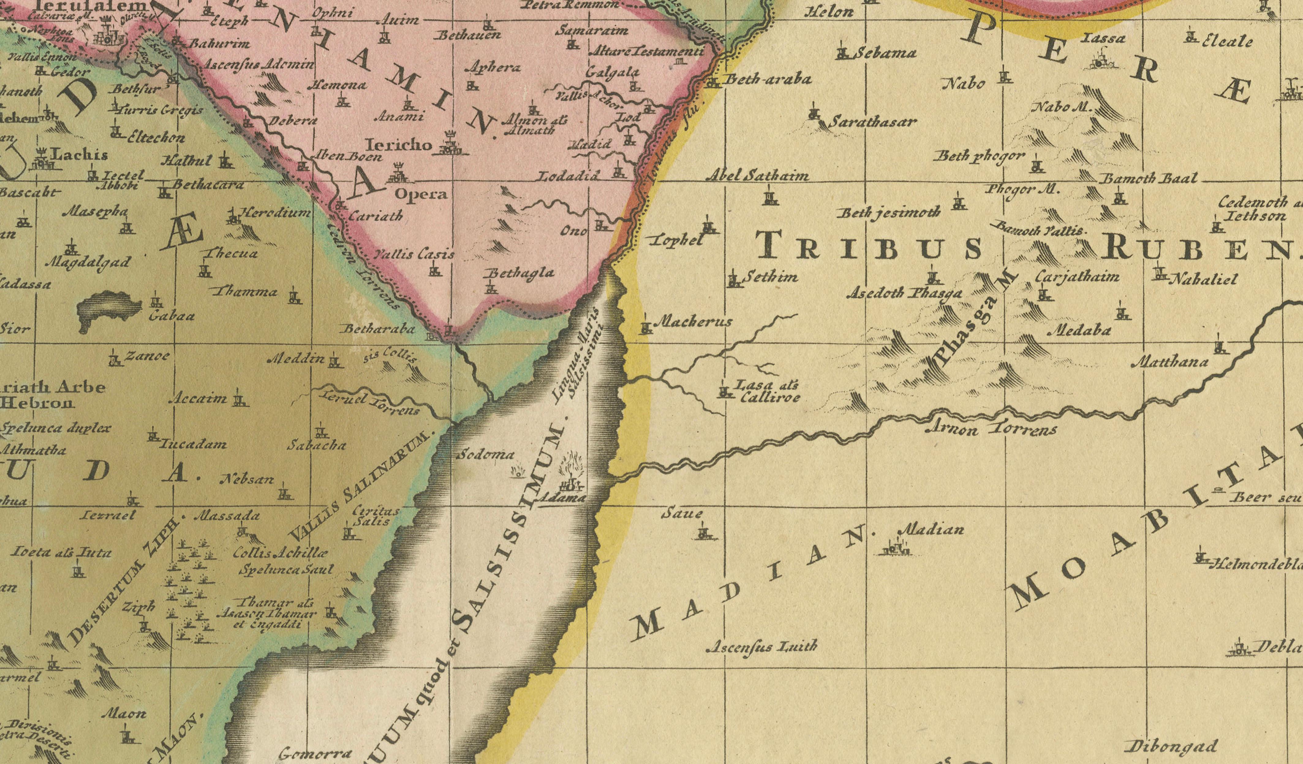 Sanson & Schenk Biblical Map of the Twelve Tribes of Israel, circa 1700