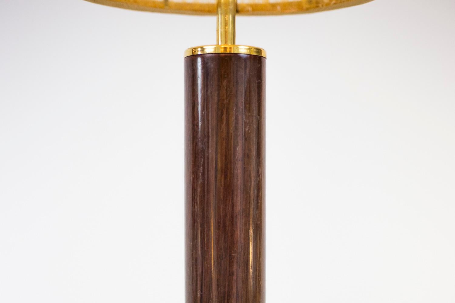 European Sansta & Cole, Pair of Lamps in Rosewood and Gilt Brass, 1980s For Sale