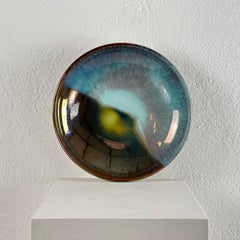 Sant' Andrea Faenza, Plato de cerámica con brillo metálico, años 1970