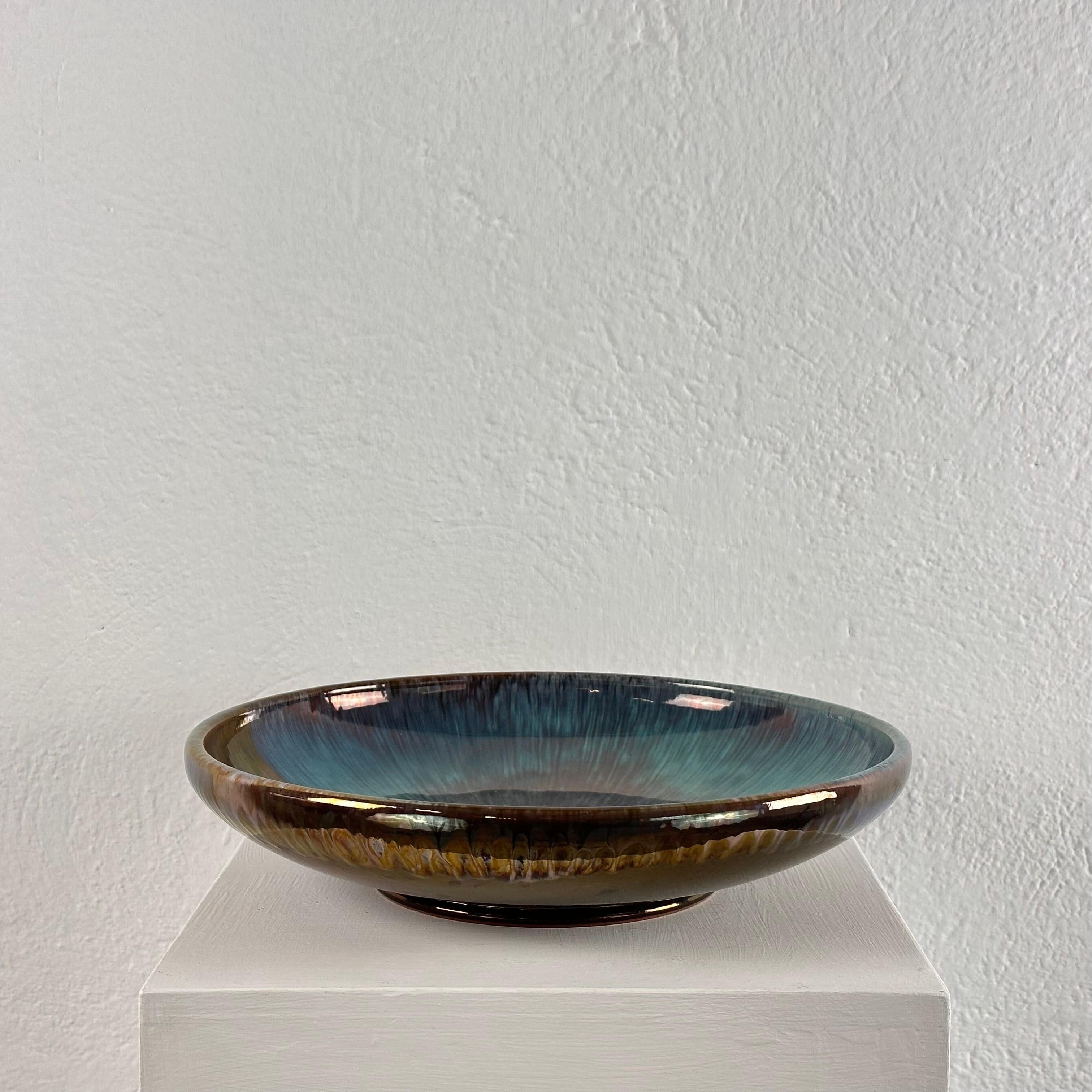 Mid-Century Modern Sant' Andrea Faenza, Ceramic Plate with Metallic Luster, 1970s
