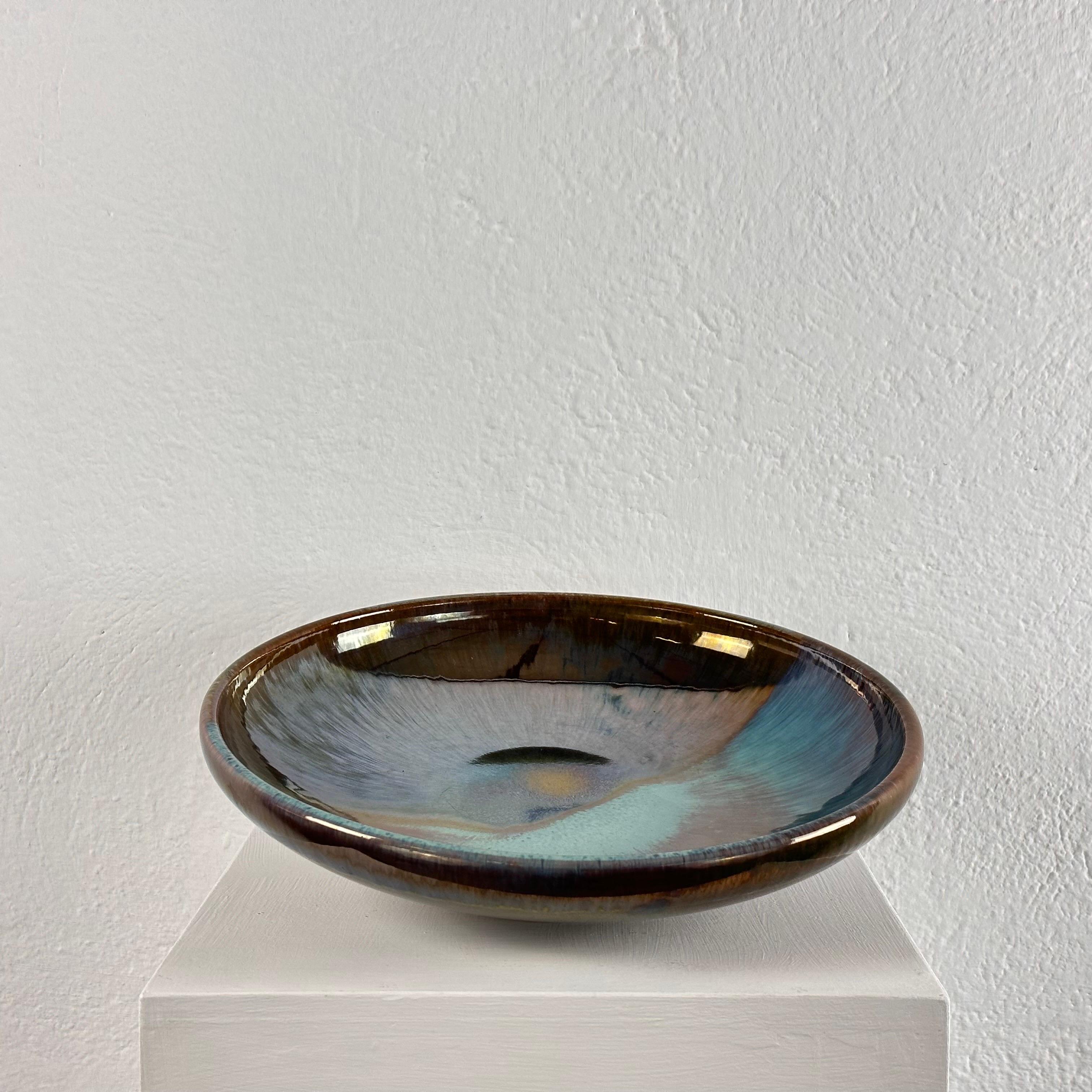 Italian Sant' Andrea Faenza, Ceramic Plate with Metallic Luster, 1970s