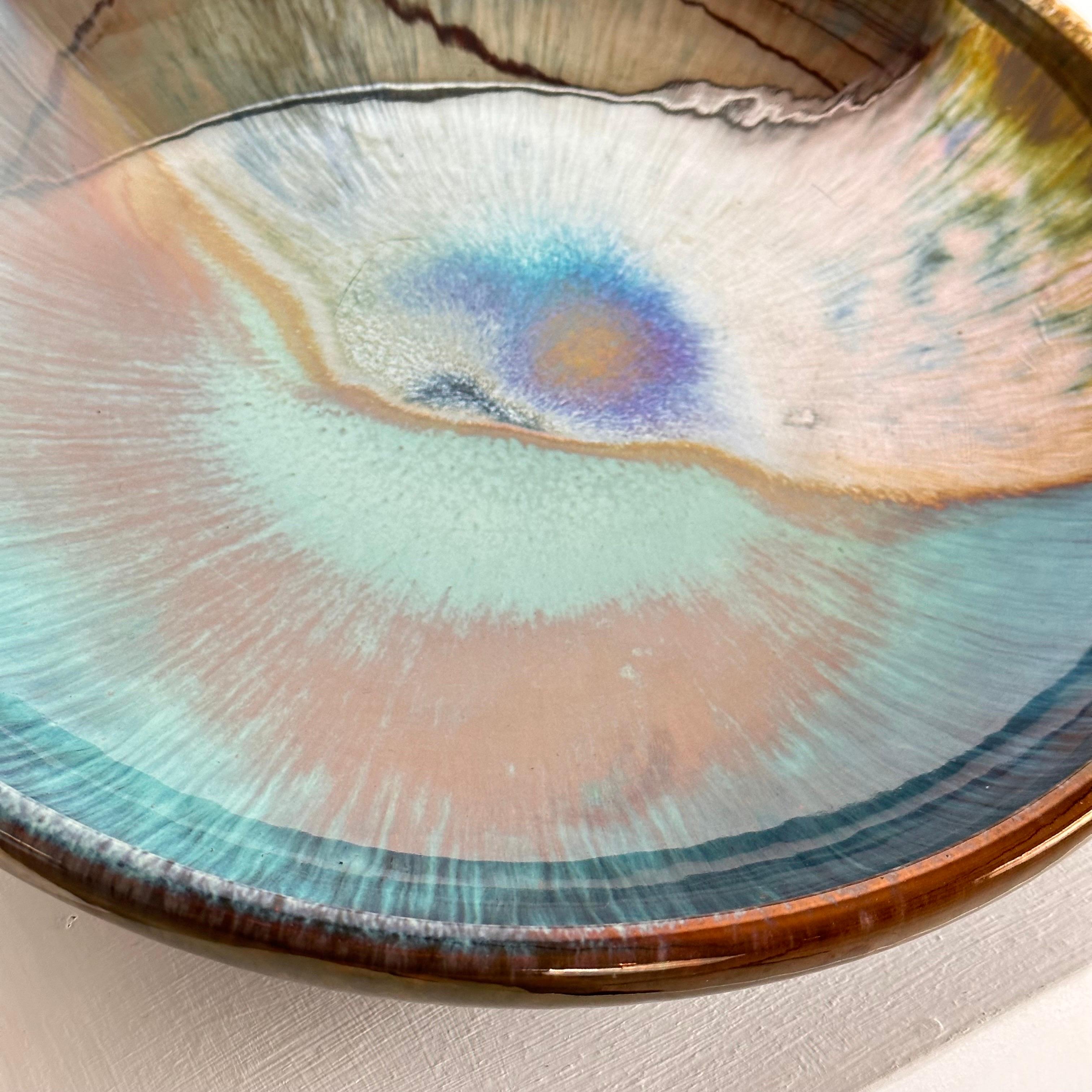 Sant' Andrea Faenza, Ceramic Plate with Metallic Luster, 1970s In Good Condition In Brescia, Brescia