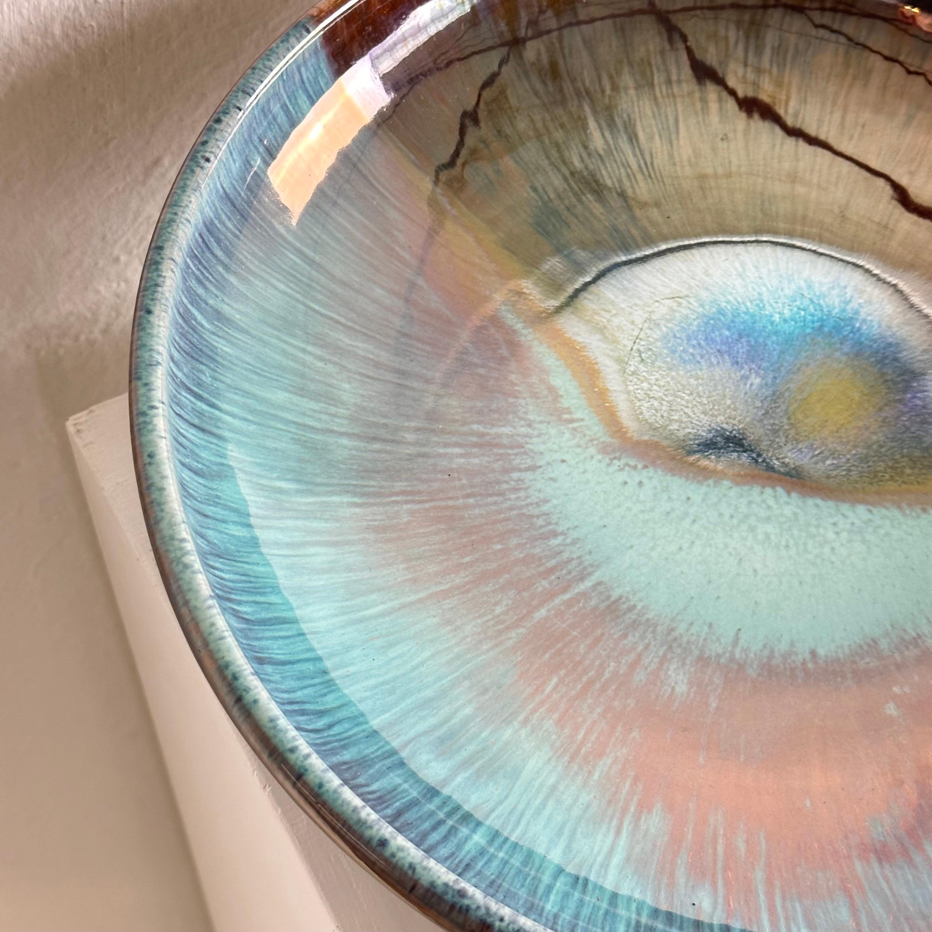 Late 20th Century Sant' Andrea Faenza, Ceramic Plate with Metallic Luster, 1970s