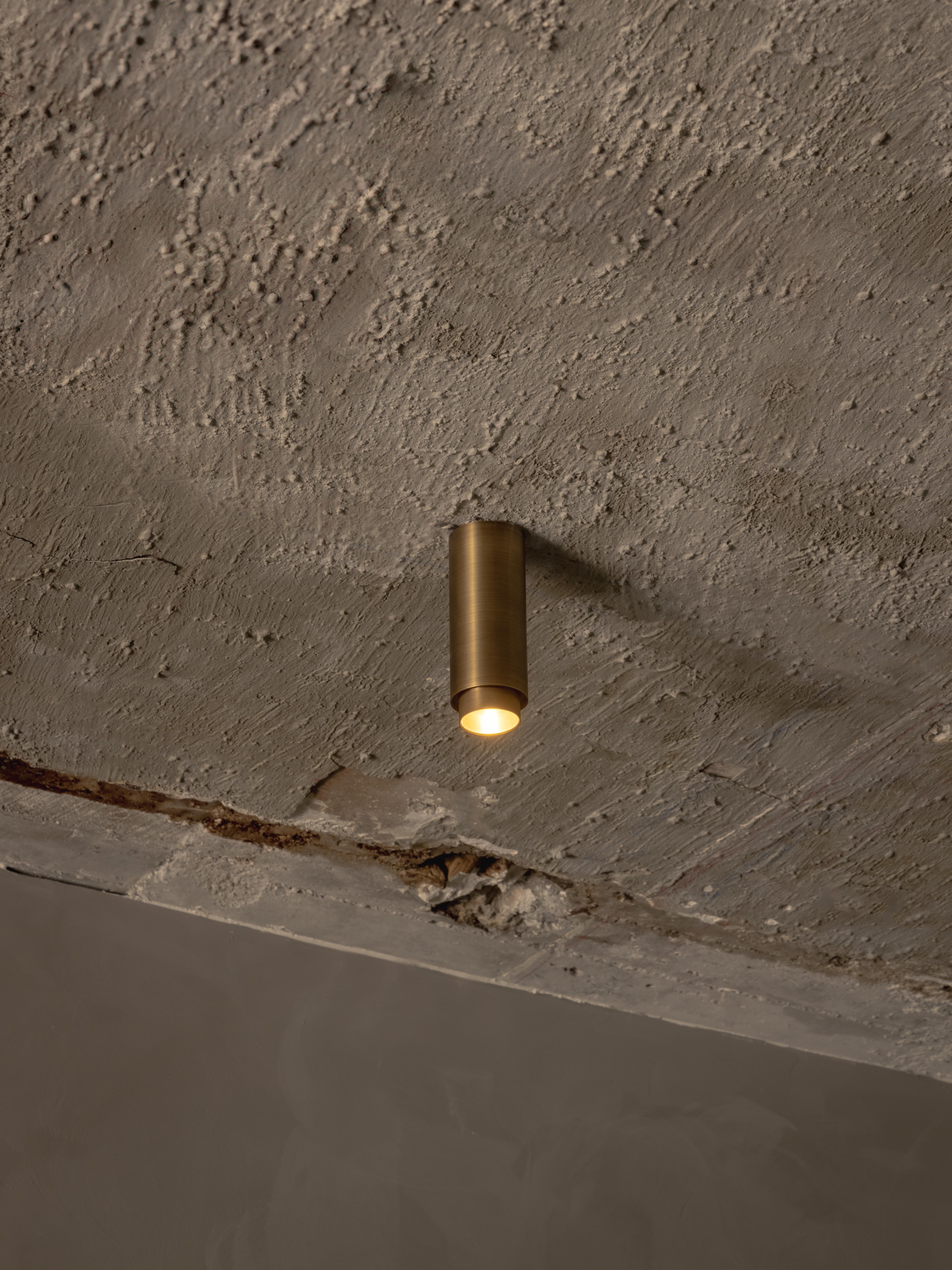 Contemporary Santa 63 Surface-Mounted Downlight Lamp in Aged Brass by Nuumbra For Sale