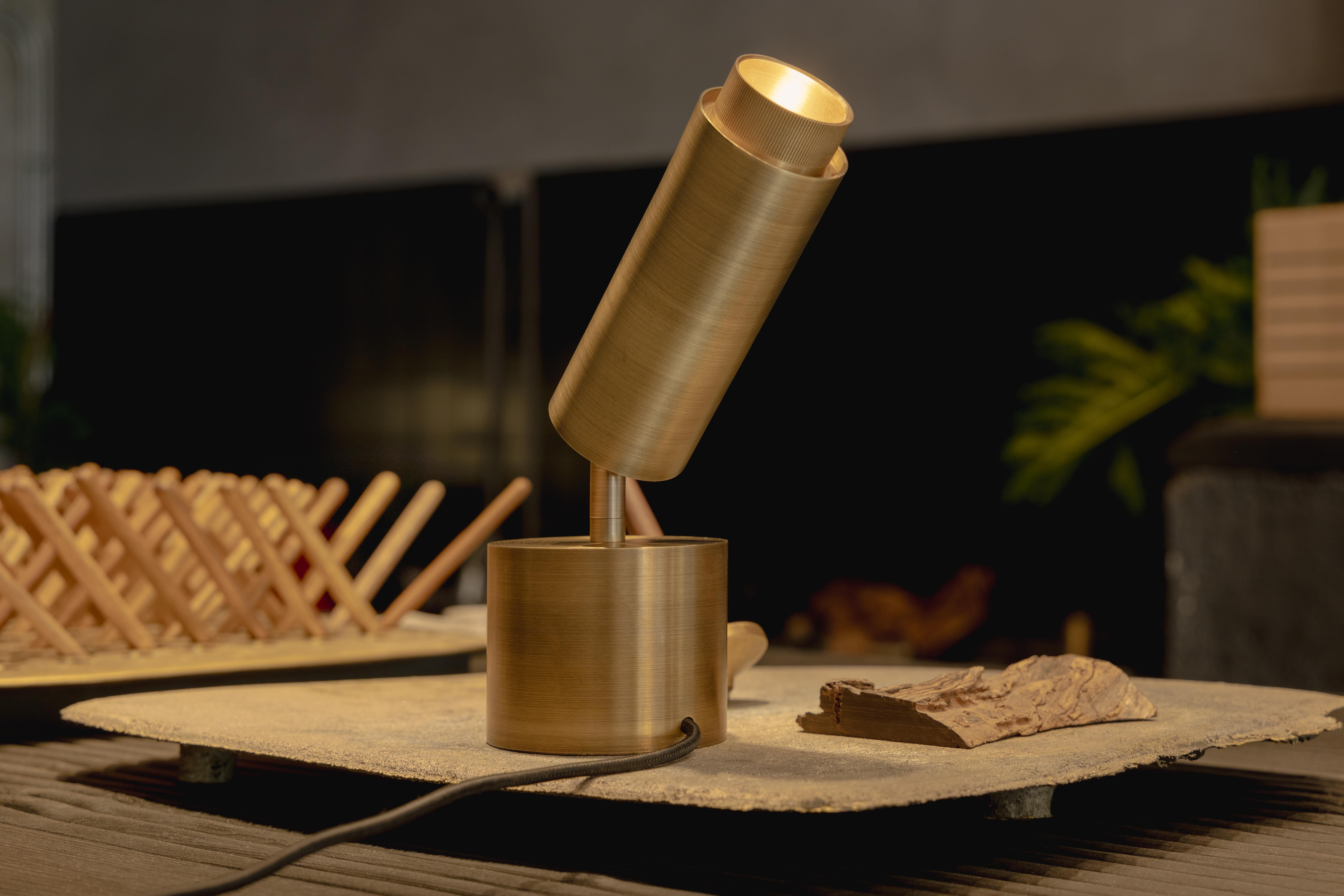 Contemporary Santa 63 Surface-Mounted Spotlight Lamp in Aged Brass by Nuumbra For Sale