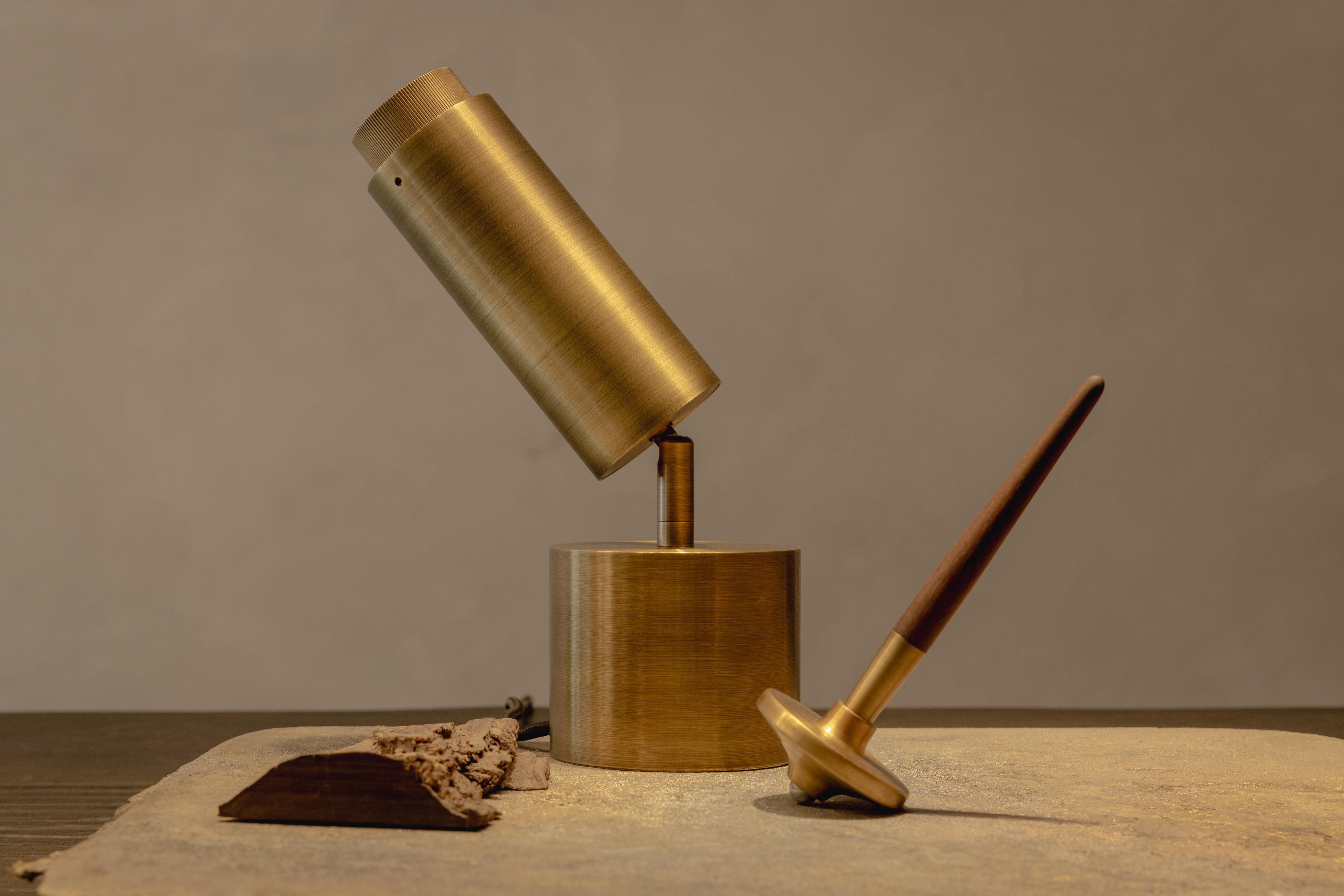 Santa 63 Surface-Mounted Spotlight Lamp in Aged Brass by Nuumbra For Sale 1