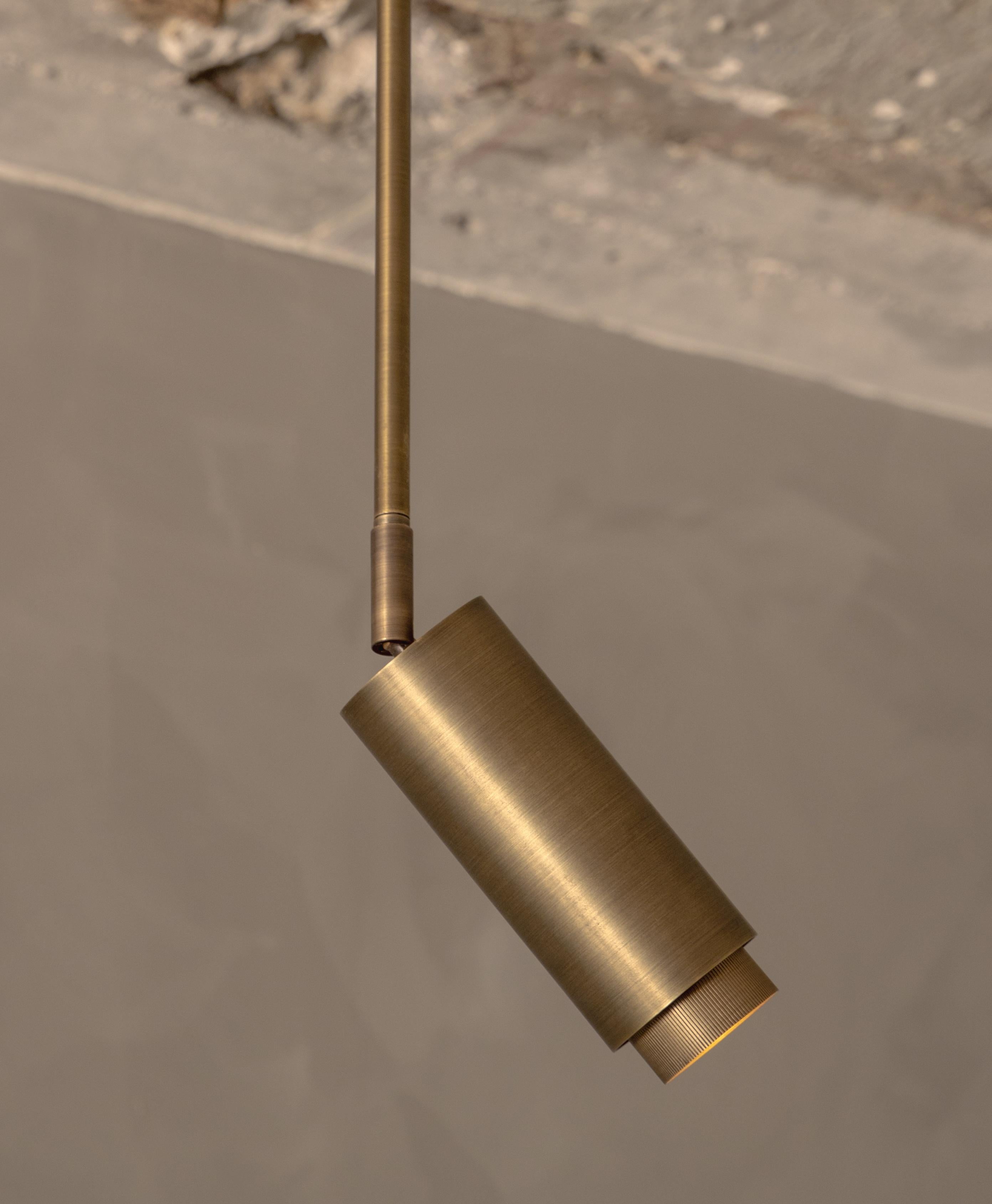 Other Santa 63 Surface-Mounted Spotlight Lamp With Extension in Aged Brass by Nuumbra For Sale