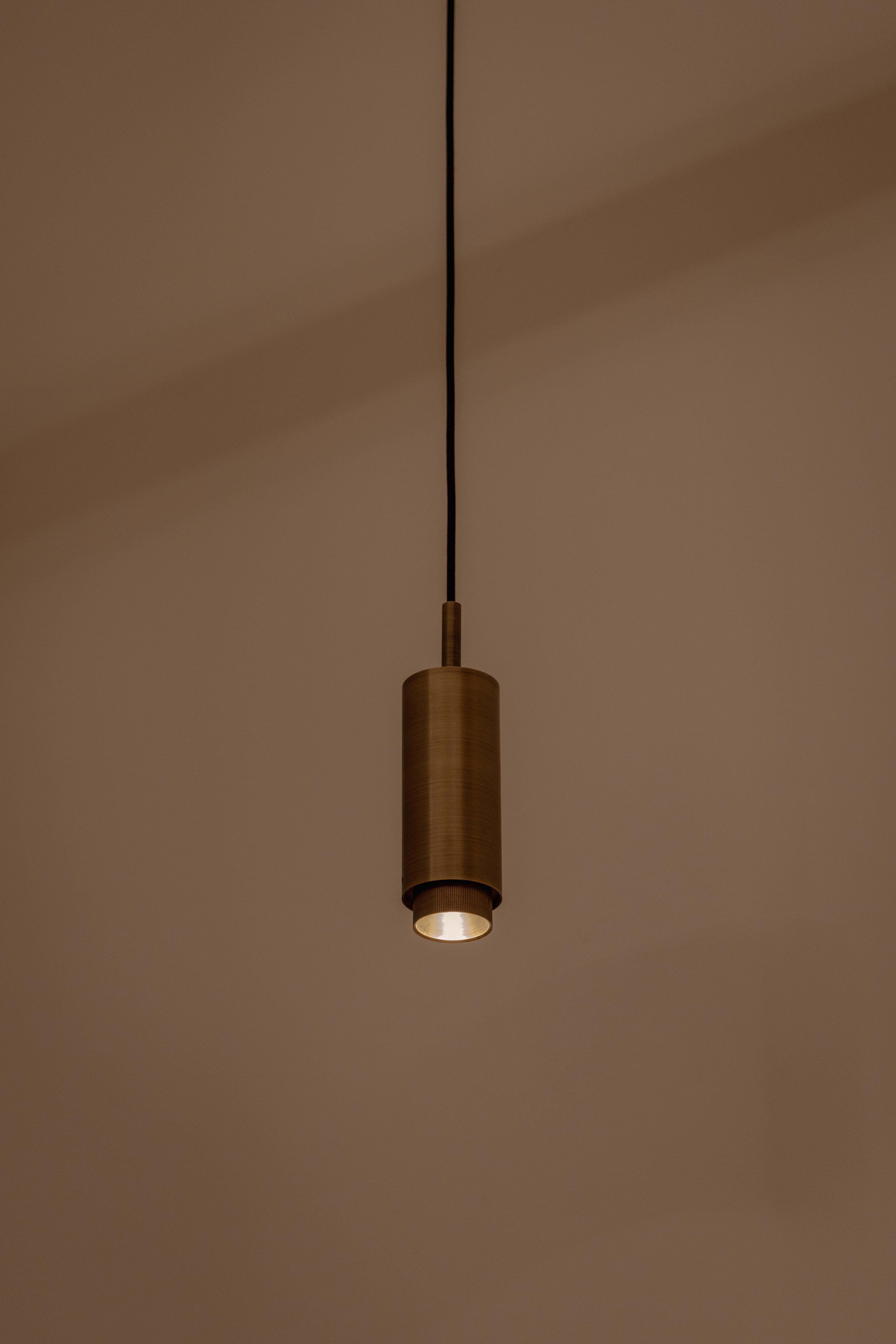 Contemporary Santa 63 Surface-Mounted Spotlight Lamp With Extension in Aged Brass by Nuumbra For Sale