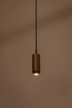 Santa 63 Suspended Downlight Lamp With Extension in Aged Brass by Nuumbra