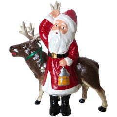 "Santa and Reindeer" Still Bank, American, circa 1980s