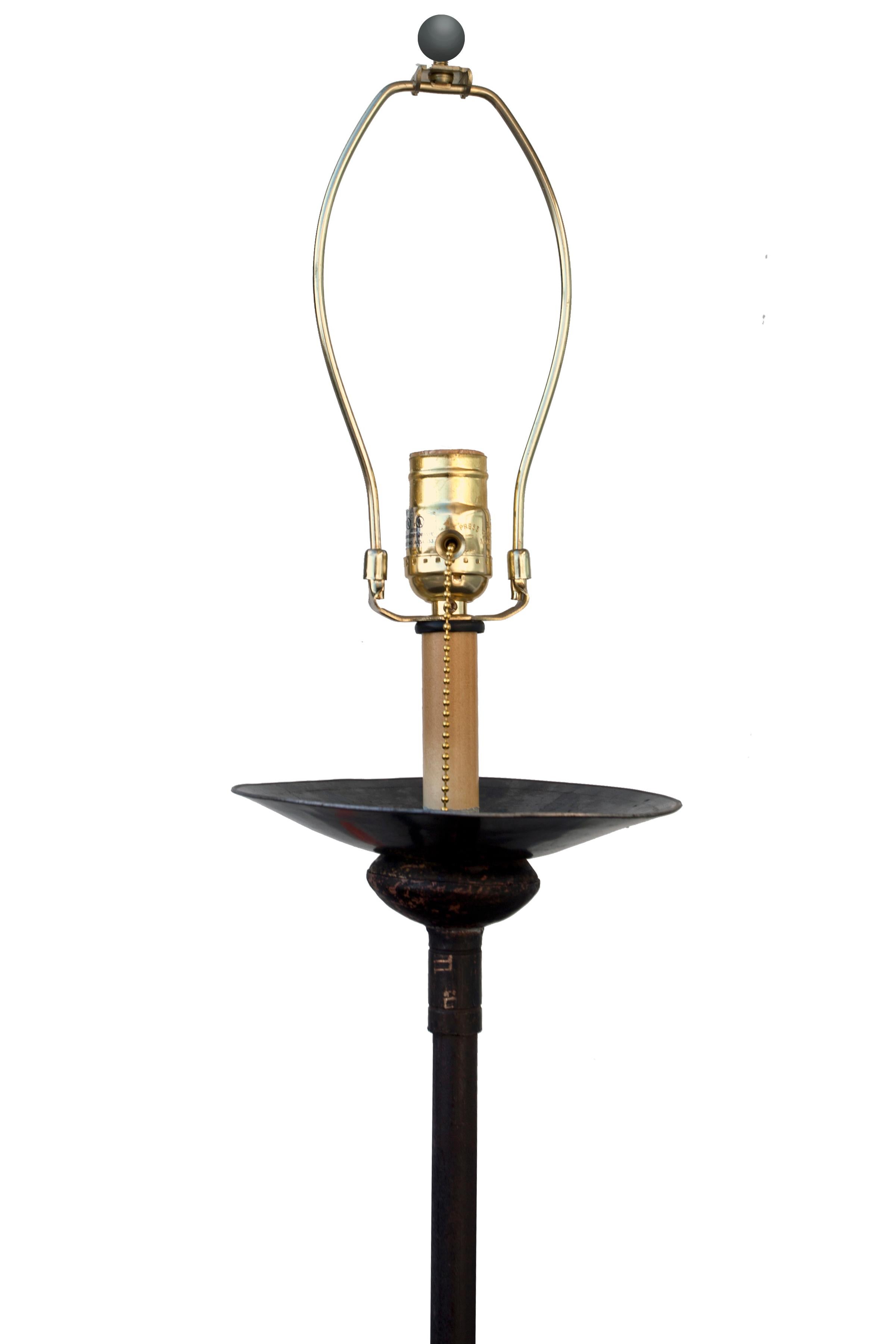 Forged Santa Barbara Mission Wrought Iron Floor Lamp For Sale