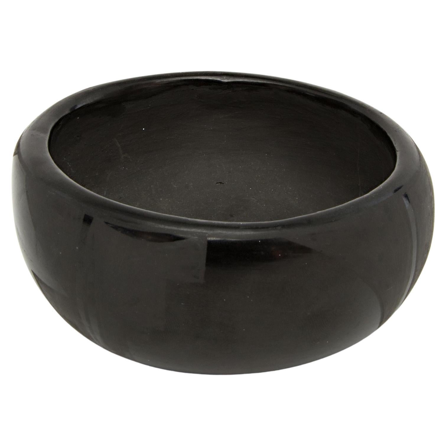 Santa Clara Pueblo Black on Black Earthenware, Geometric Designs, 20th Century For Sale