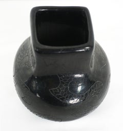 Santa Clara Pueblo Blackware Pottery Ananyu 'Snake' Vase/Jar
