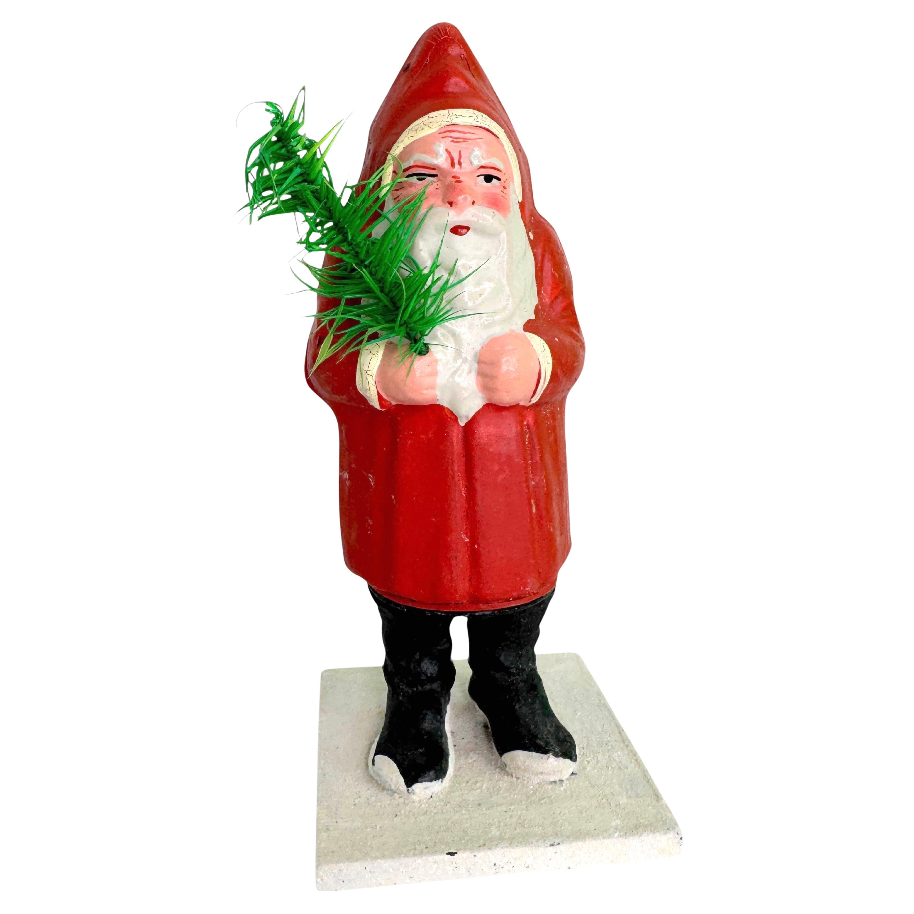 Santa Claus Belsnickel Papermache Candy Container German Christmas 1920s
