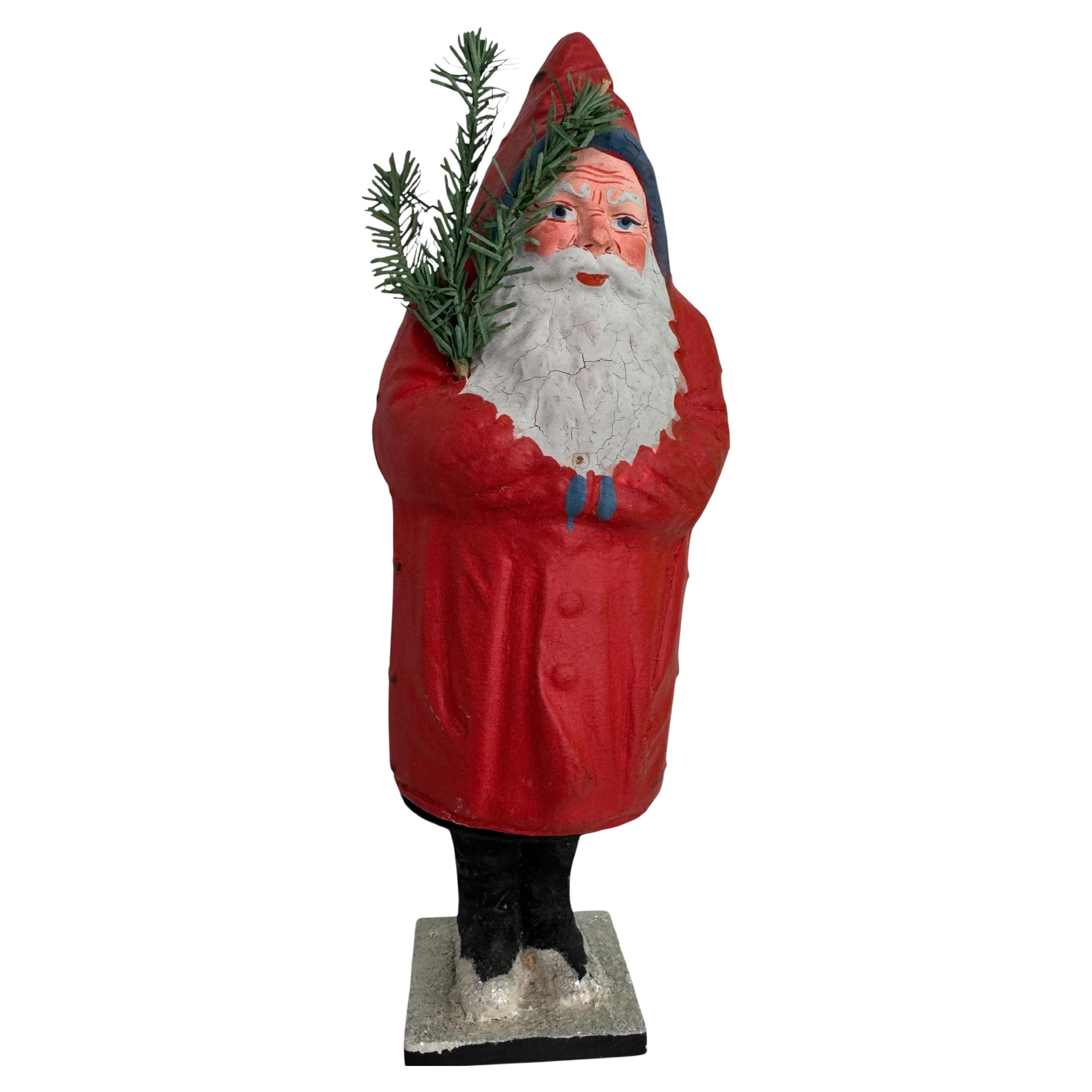 Santa Claus Belsnickel Papermache Candy Container German Christmas 1920s
