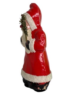 Santa Claus Belsnickel Papermache Candy Container German Christmas 1930s