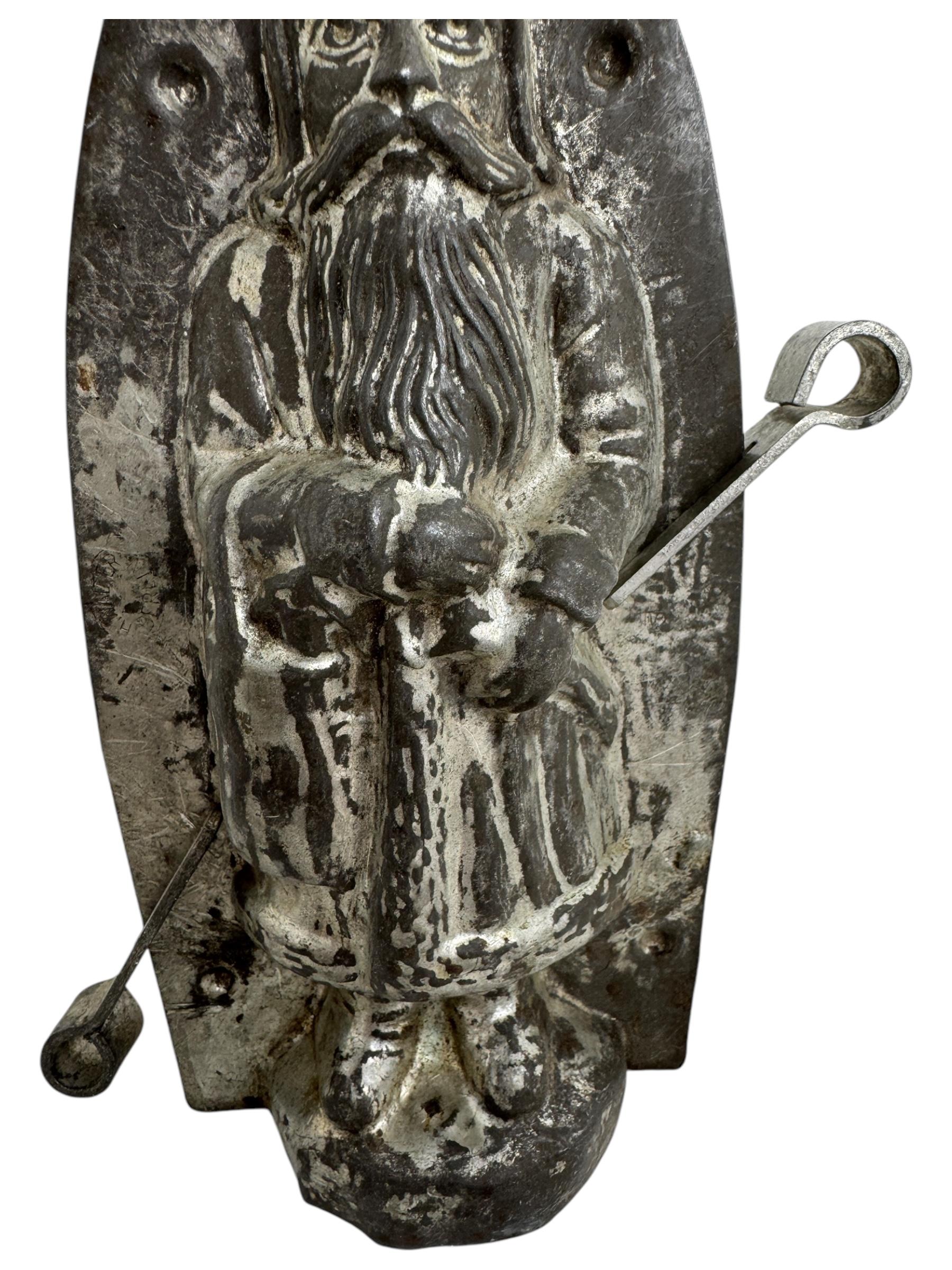 Metal Santa Claus Belsnickle Chocolate Mold Antique 1910s, German Walter, Berlin For Sale
