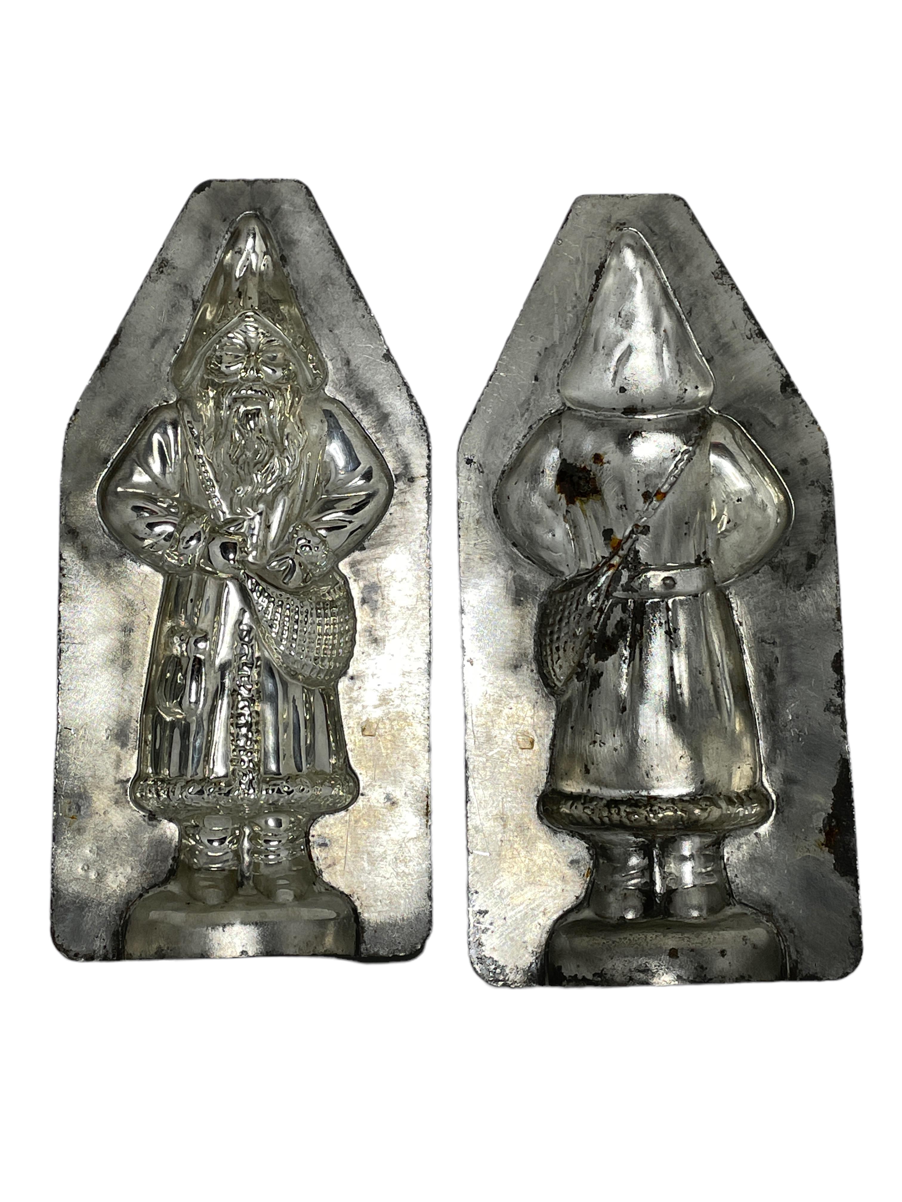 French Santa Claus Belsnickle Chocolate Mold Antique 1910s, Matfer, France