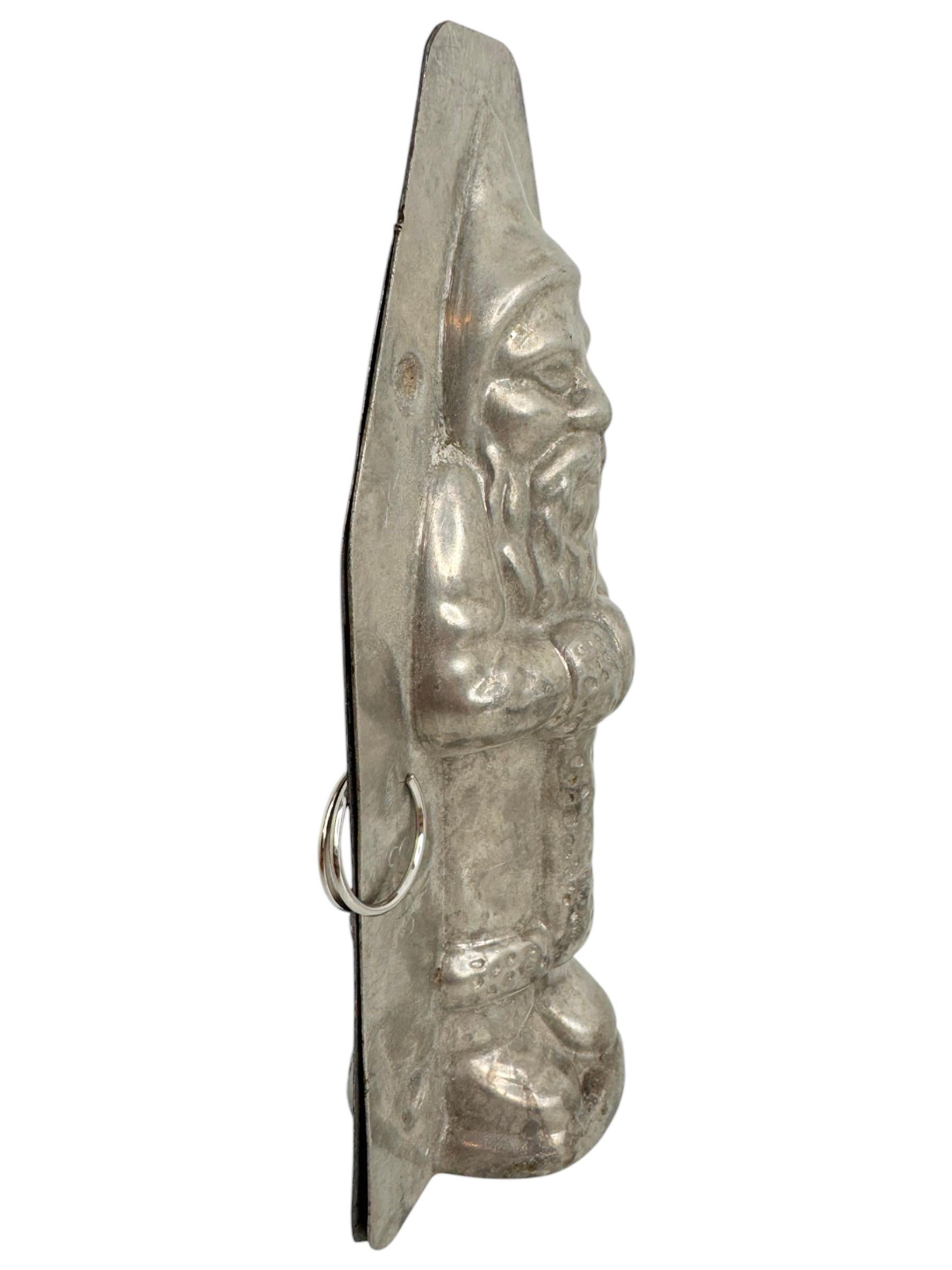 Metal Santa Claus Belsnickle Christmas Chocolate Mold Antique 1930s, German For Sale