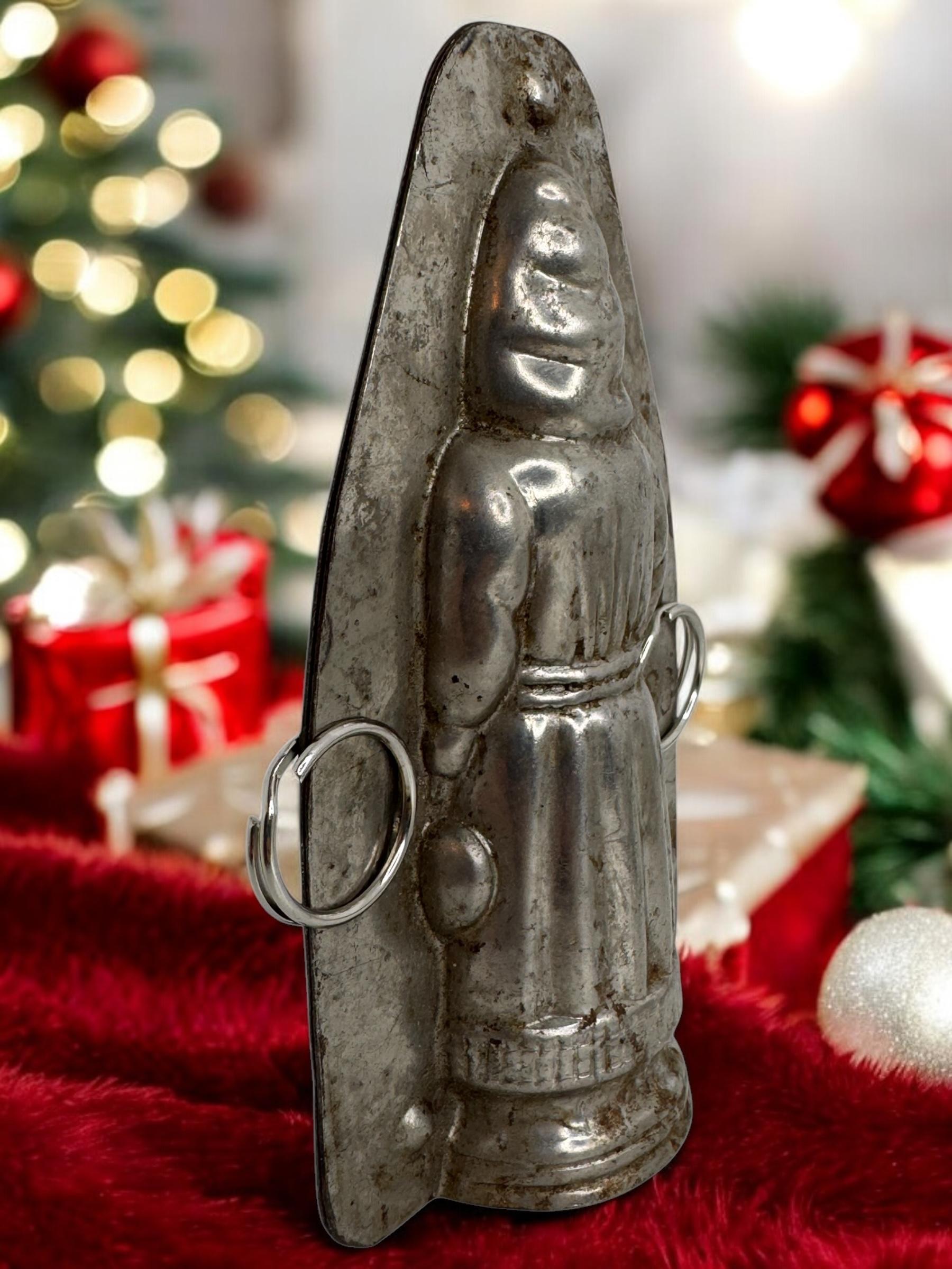 Santa Claus Belsnickle Weihnachts Schokoladenform Antike 1900er Jahre, Deutsch im Angebot 7