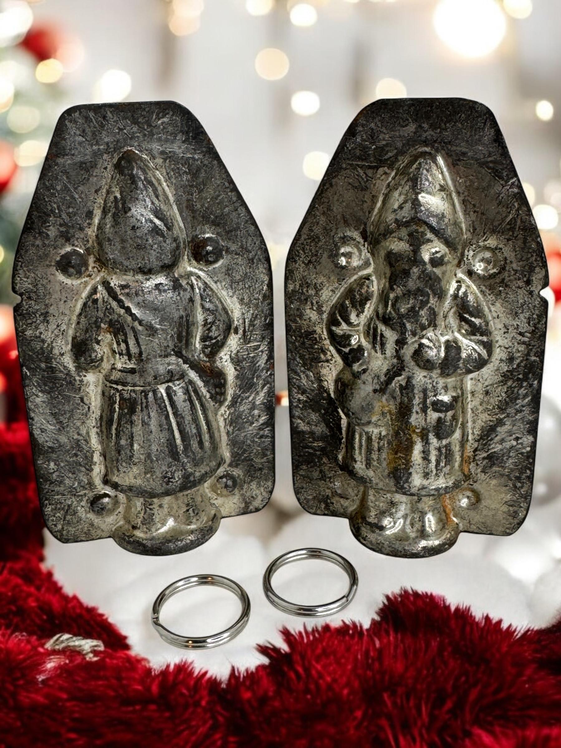Santa Claus Belsnickle Miniature Chocolate Mold Antique 1900s, German For Sale 8