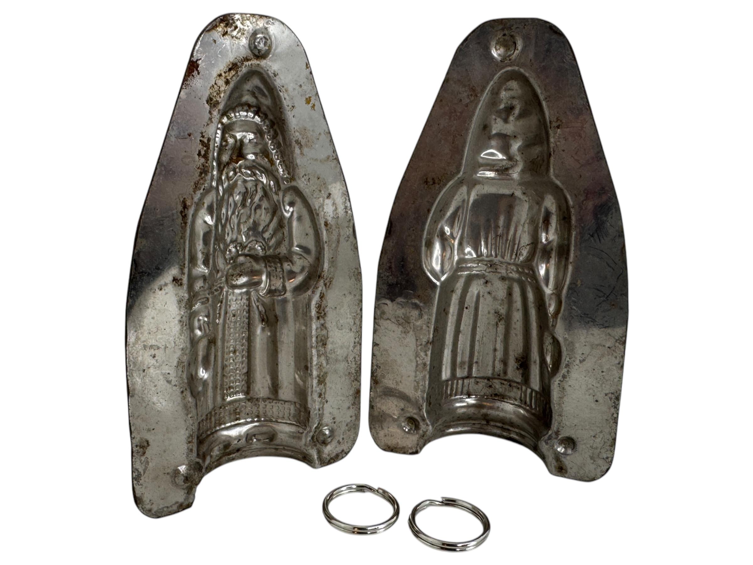 Santa Claus Belsnickle Weihnachts Schokoladenform Antike 1900er Jahre, Deutsch im Angebot 10