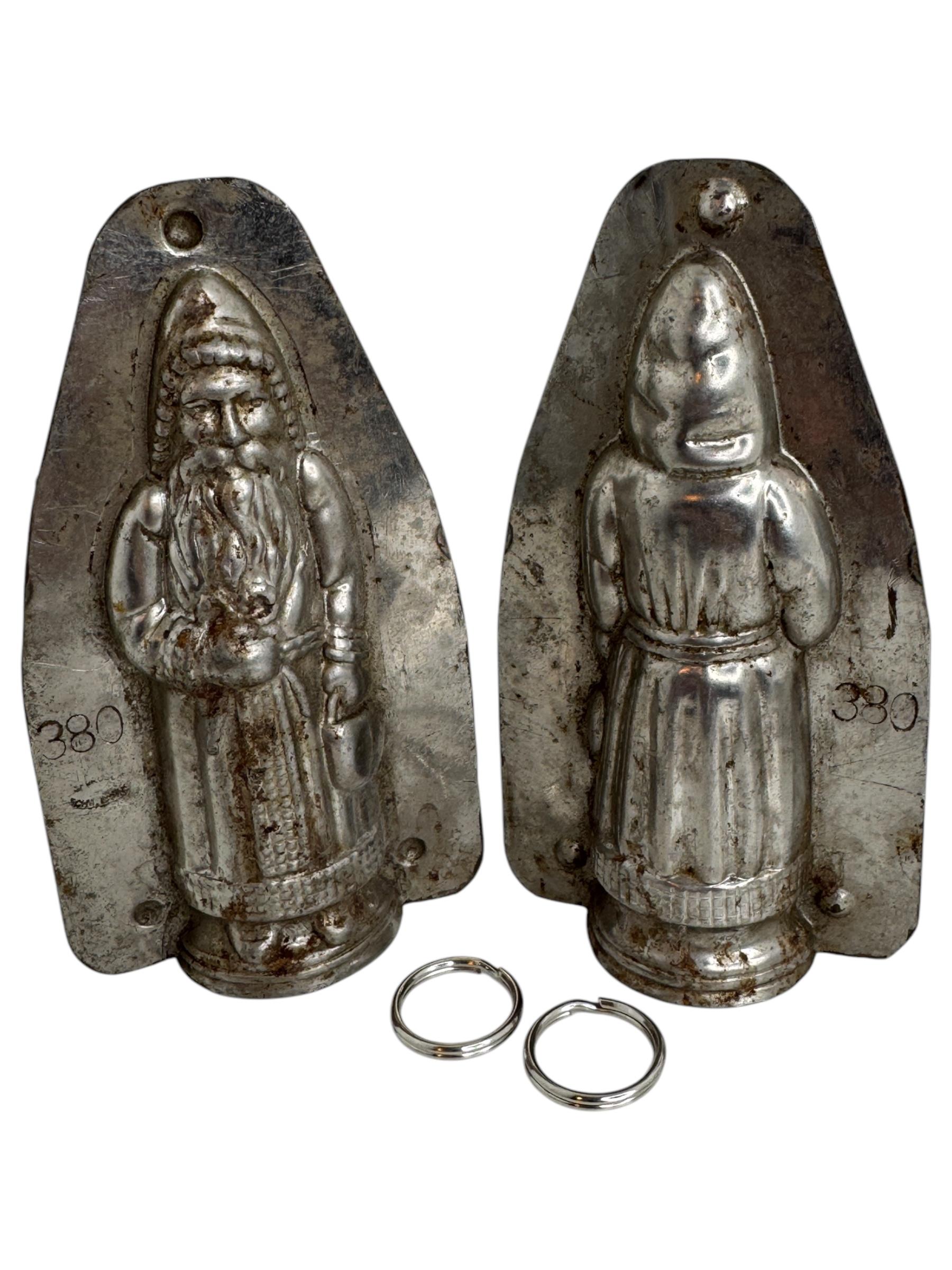 Santa Claus Belsnickle Weihnachts Schokoladenform Antike 1900er Jahre, Deutsch im Angebot 12