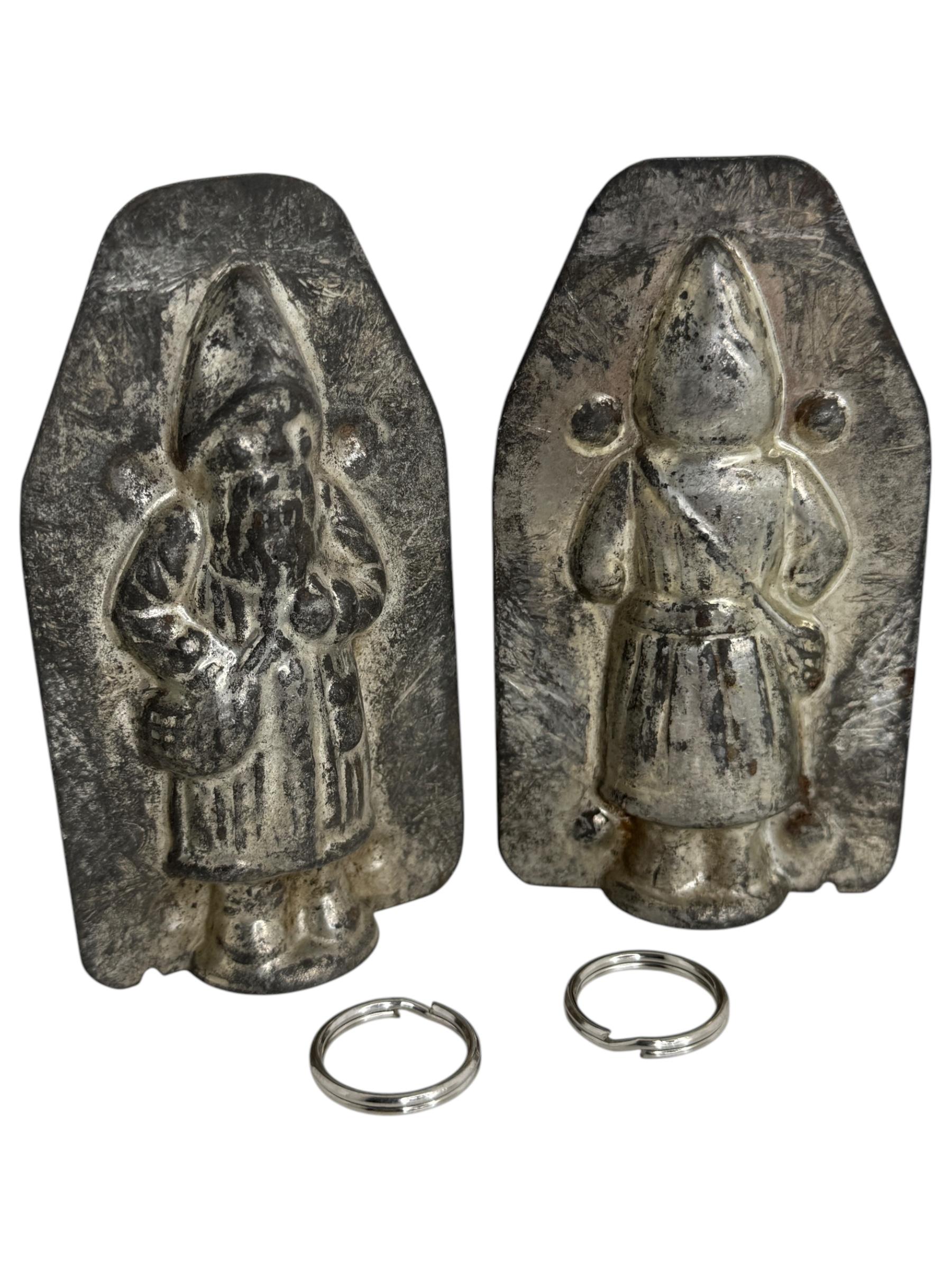 Metal Santa Claus Belsnickle Miniature Chocolate Mold Antique 1900s, German For Sale