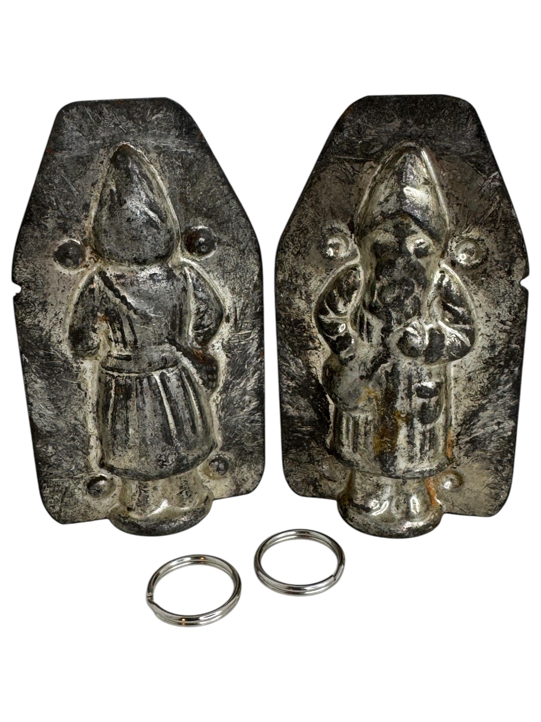 Metal Santa Claus Belsnickle Miniature Chocolate Mold Antique 1900s, German For Sale